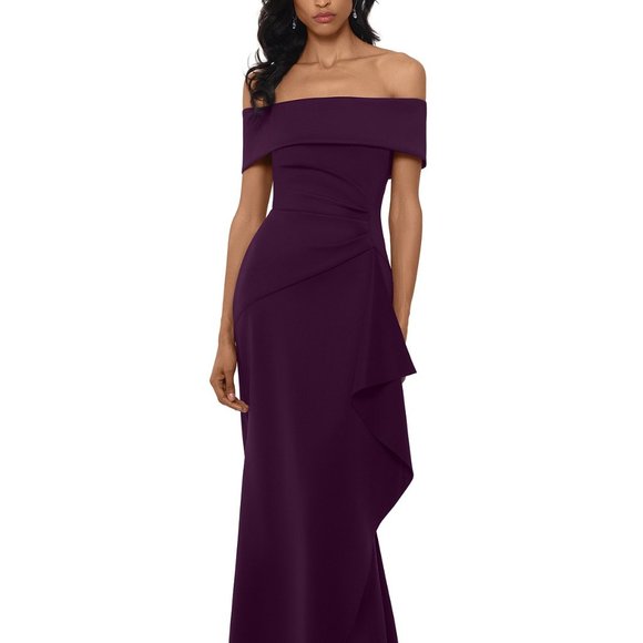 one side off shoulder gown